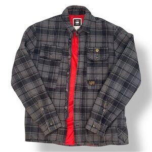 G Star Raw x Gstar × Streetwear GStar Raw Tartan Flight Flannel Zip Up Jacket